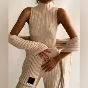 Anine Bing Wool Ribbed Sleeveless Sweater